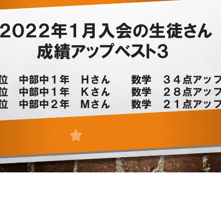 学年末テストで大幅成績アップ者が続出しました